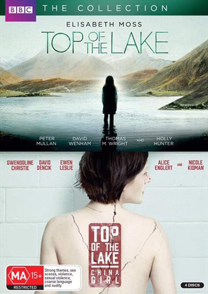 DVD cover of 'Top Of The Lake - China Girl' featuring a detective against a lake backdrop, symbolizing mystery and intrigue.